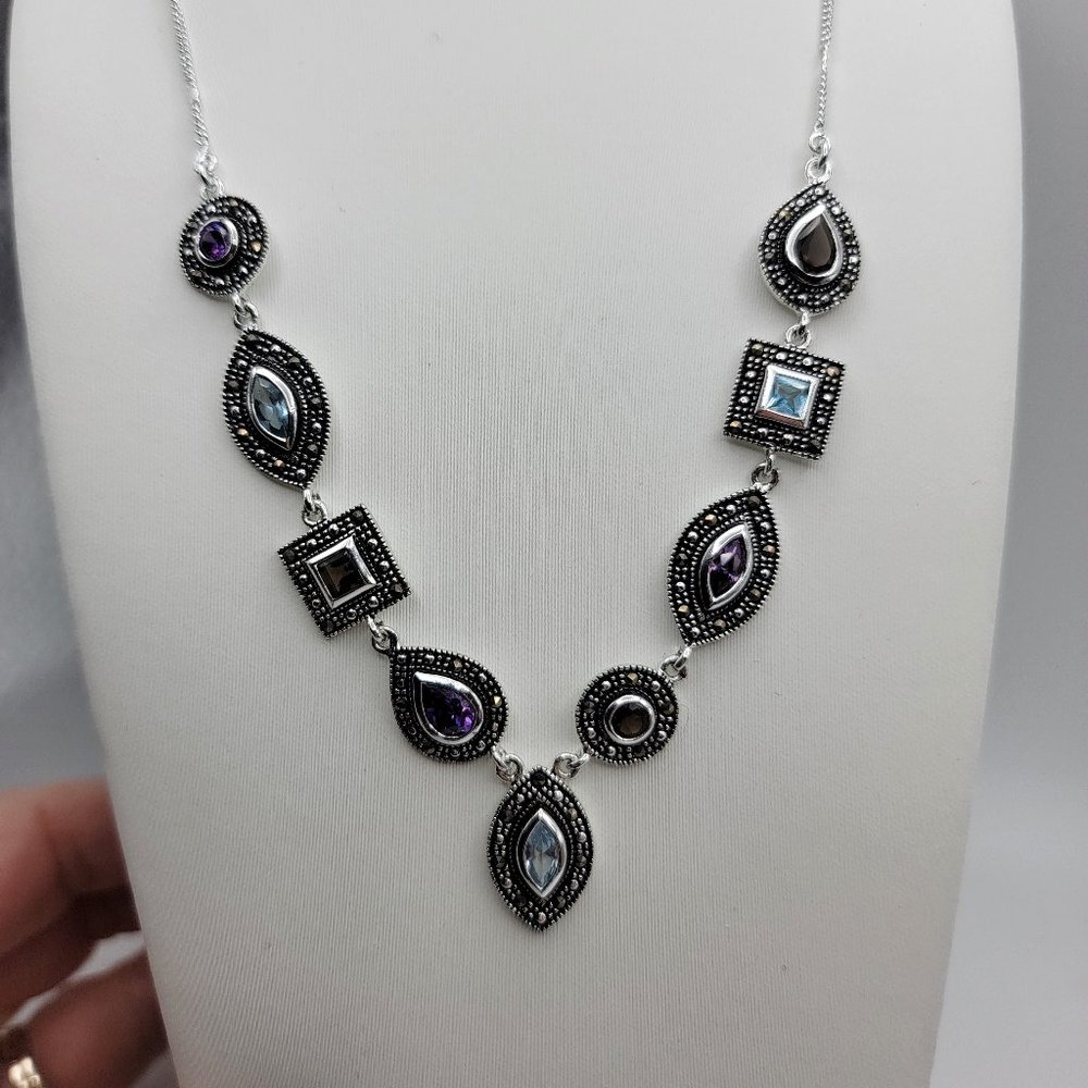 925 Sterling Multi-Gem Necklace